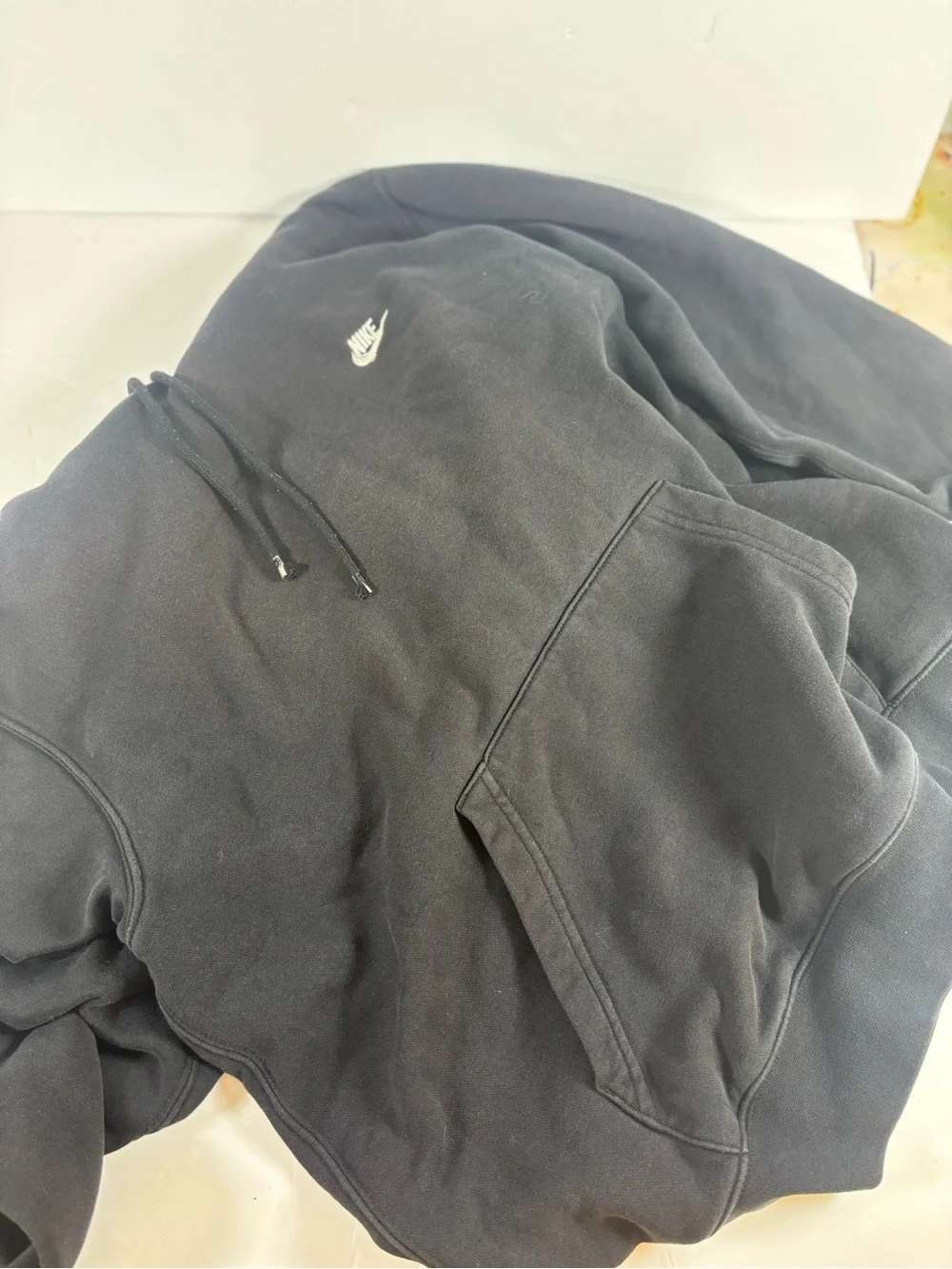 Nike Black Pullover Hoodie with White Swoosh